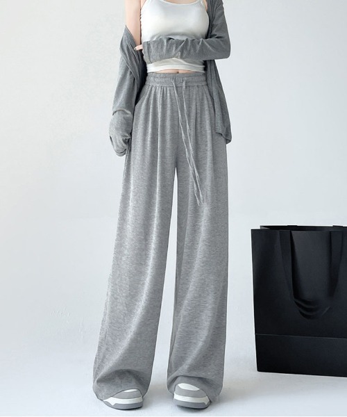 shoppinggo（ショッピングゴー）の「ワイドパンツ レディース ストレート ジョガーパンツ ズボン ゆったり リラックスパンツ ボトムス スポーツウェア（その他パンツ・レディース・グレー/ブラック/ライトグレー/ベージュ・L）」の11枚目の写真