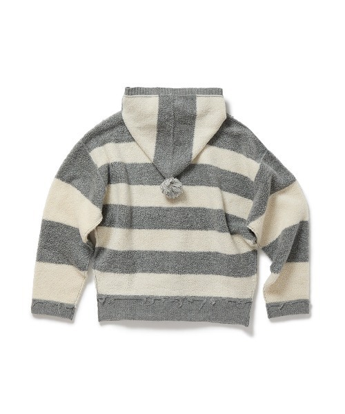 PERVERZE Thick Stripe Knit Cardigan グレー Textured Stripe Knit Cardigan（ニット/セーター）｜PERVERZE