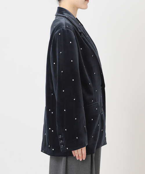 U by SPICK&SPAN(ユーバイスピックアンドスパン)の「ドット刺繍ベロアジャケット(テーラードジャケット・レディース・ネイビー・36/38)」の18枚目の写真