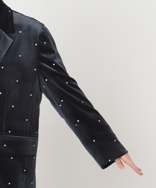 ドット刺繍ベロアジャケット（テーラードジャケット）｜U by