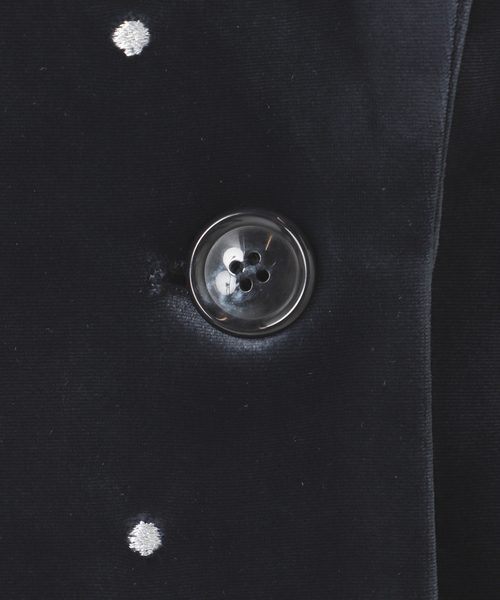 ドット刺繍ベロアジャケット（テーラードジャケット）｜U by