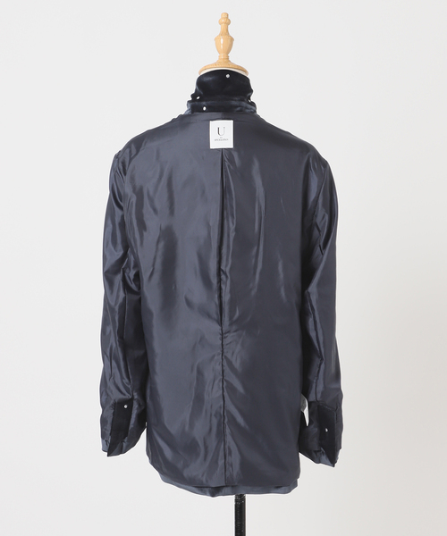 ドット刺繍ベロアジャケット（テーラードジャケット）｜U by