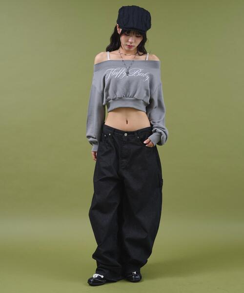 dispark（ディスパーク）の「DISPARK/ワイドショルダーロゴスウェット（スウェット・レディース・スミクロ/ホワイト・FREE）」の4枚目の写真