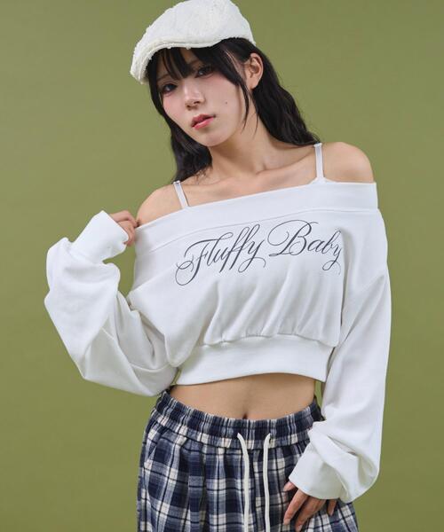 dispark（ディスパーク）の「DISPARK/ワイドショルダーロゴスウェット（スウェット・レディース・スミクロ/ホワイト・FREE）」の5枚目の写真