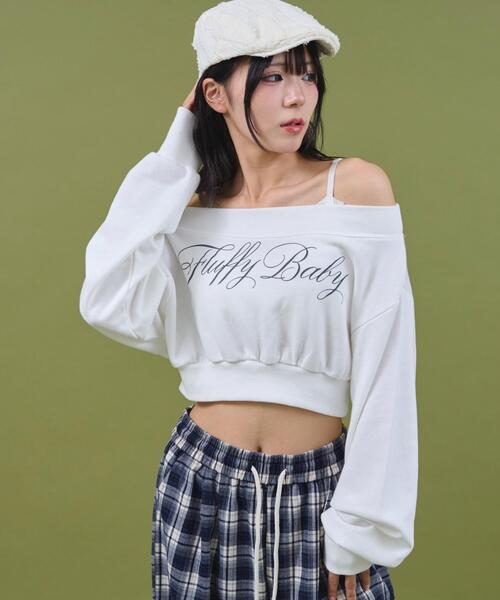 dispark（ディスパーク）の「DISPARK/ワイドショルダーロゴスウェット（スウェット・レディース・スミクロ/ホワイト・FREE）」の6枚目の写真