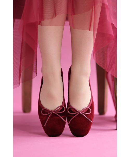 cawaii(カワイイ)の「恋する ベルベットバレエシューズ(パンプス・レディース・ブラウン/レッド/ブルー・38/37/36/35/40/39)」の3枚目の写真