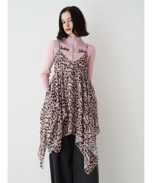 jouetie（ジュエティ）の「パターンシアーキャミワンピース レース ヒョウ柄（ワンピース・レディース・ブラウン/ブラック/オフホワイト・MEDIUM）」の5枚目の写真