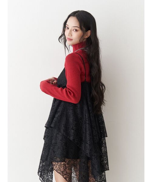 jouetie（ジュエティ）の「パターンシアーキャミワンピース レース ヒョウ柄（ワンピース・レディース・ブラウン/ブラック/オフホワイト・MEDIUM）」の9枚目の写真