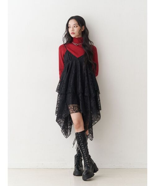 jouetie（ジュエティ）の「パターンシアーキャミワンピース レース ヒョウ柄（ワンピース・レディース・ブラウン/ブラック/オフホワイト・MEDIUM）」の12枚目の写真