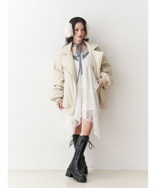 jouetie（ジュエティ）の「パターンシアーキャミワンピース レース ヒョウ柄（ワンピース・レディース・ブラウン/ブラック/オフホワイト・MEDIUM）」の16枚目の写真