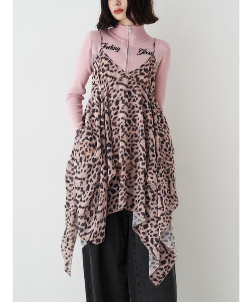 パターンシアーキャミワンピース レース ヒョウ柄(ワンピース パターンシアーキャミワンピース レース ヒョウ柄(ワンピース