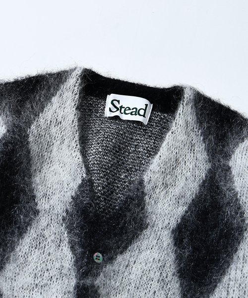 JOURNAL STANDARD J.S HOMESTEAD（ジャーナルスタンダードホームステッド）の「Stead / モヘア ミックス スクエア カーディガン（カーディガン/ボレロ・メンズ・ブラック/ブラウン/パープル・MEDIUM/LARGE）」の6枚目の写真