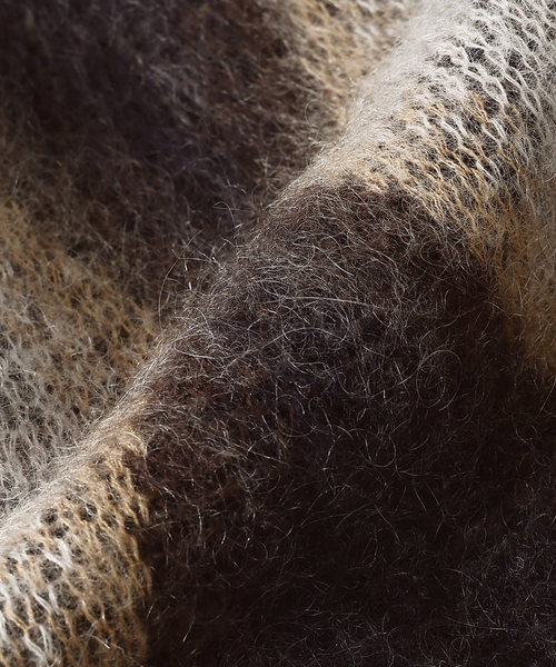 JOURNAL STANDARD J.S HOMESTEAD（ジャーナルスタンダードホームステッド）の「Stead / モヘア ミックス スクエア カーディガン（カーディガン/ボレロ・メンズ・ブラック/ブラウン/パープル・MEDIUM/LARGE）」の10枚目の写真