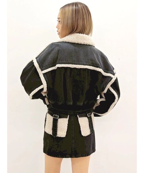 EVRIS（エヴリス）の「デニムボアミニスカート【セットアップ着用可能】（デニムスカート・レディース・インディゴブルー/ブラック・SMALL/MEDIUM）」の8枚目の写真