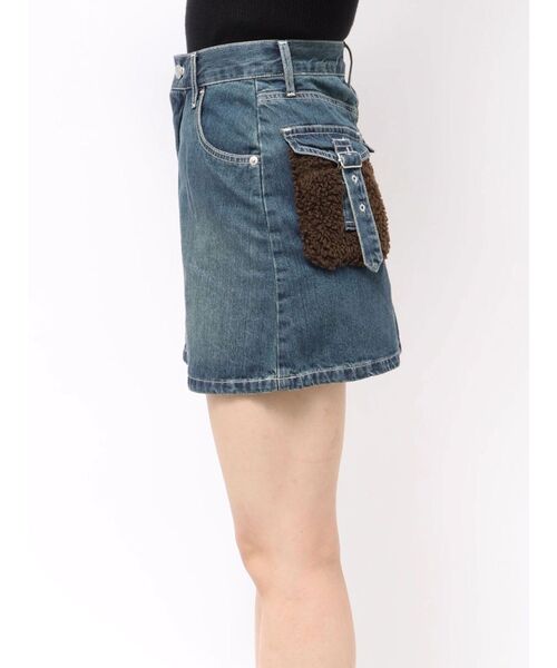 EVRIS（エヴリス）の「デニムボアミニスカート【セットアップ着用可能】（デニムスカート・レディース・インディゴブルー/ブラック・SMALL/MEDIUM）」の19枚目の写真