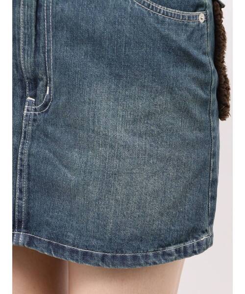 EVRIS（エヴリス）の「デニムボアミニスカート【セットアップ着用可能】（デニムスカート・レディース・インディゴブルー/ブラック・SMALL/MEDIUM）」の14枚目の写真