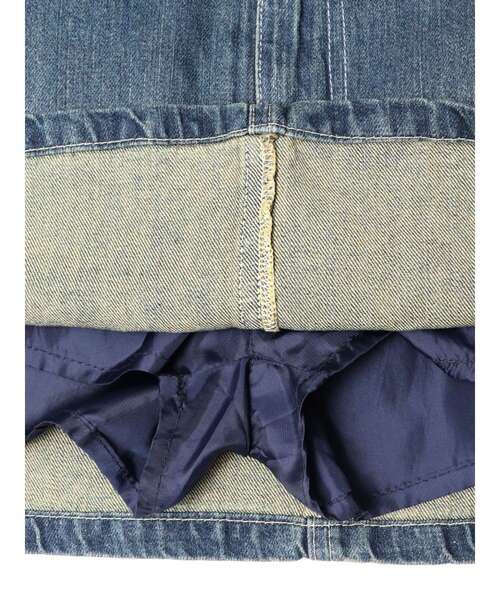 EVRIS（エヴリス）の「デニムボアミニスカート【セットアップ着用可能】（デニムスカート・レディース・インディゴブルー/ブラック・SMALL/MEDIUM）」の12枚目の写真