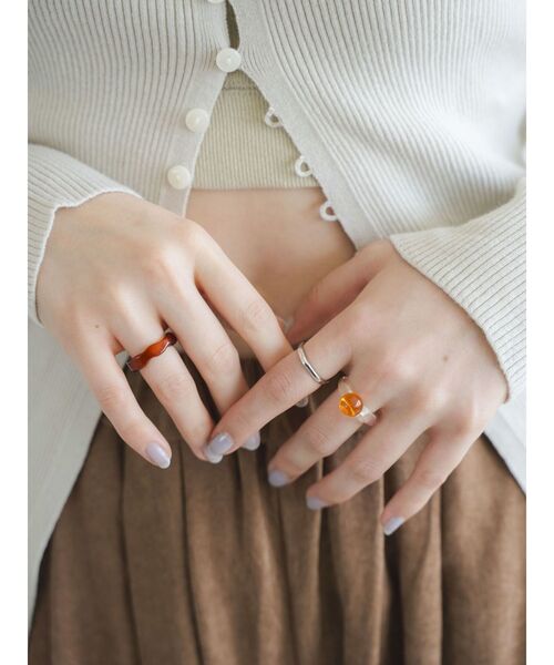 Ungrid（アングリッド）の「デザインクリアリングセット（リング・レディース・オレンジ/ブルー・FREE）」の4枚目の写真