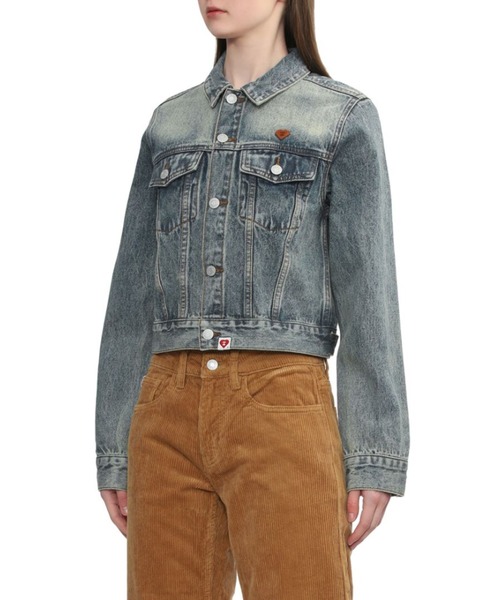 A BATHING APE（アベイシングエイプ）の「EMBOSSED DENIM JACKET #2（ミリタリージャケット・レディース・インディゴブルー・X-SMALL/SMALL）」の3枚目の写真