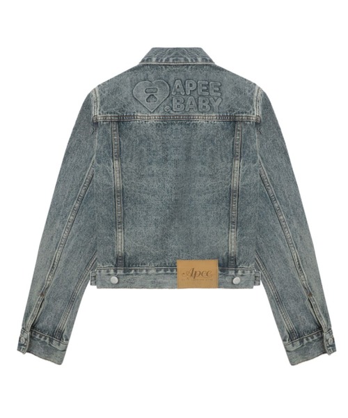 A BATHING APE（アベイシングエイプ）の「EMBOSSED DENIM JACKET #2（ミリタリージャケット・レディース・インディゴブルー・X-SMALL/SMALL）」の2枚目の写真