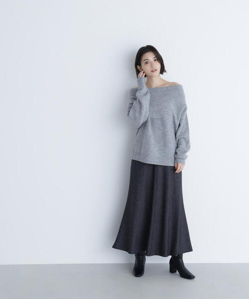 NATURAL BEAUTY BASIC(ナチュラルビューティーベーシック)の「◇ネップツイードナロースカート(スカート・レディース・ブラック系その他/イエロー系その他・MEDIUM/P/S)」の9枚目の写真