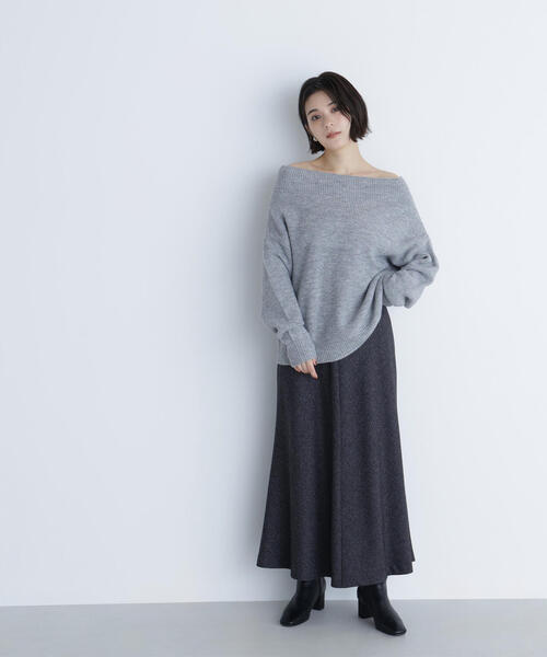 NATURAL BEAUTY BASIC(ナチュラルビューティーベーシック)の「◇ネップツイードナロースカート(スカート・レディース・ブラック系その他/イエロー系その他・MEDIUM/P/S)」の2枚目の写真