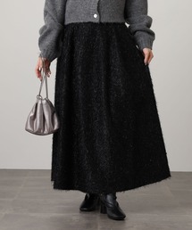 ラメフリンジジャガードフレアスカート