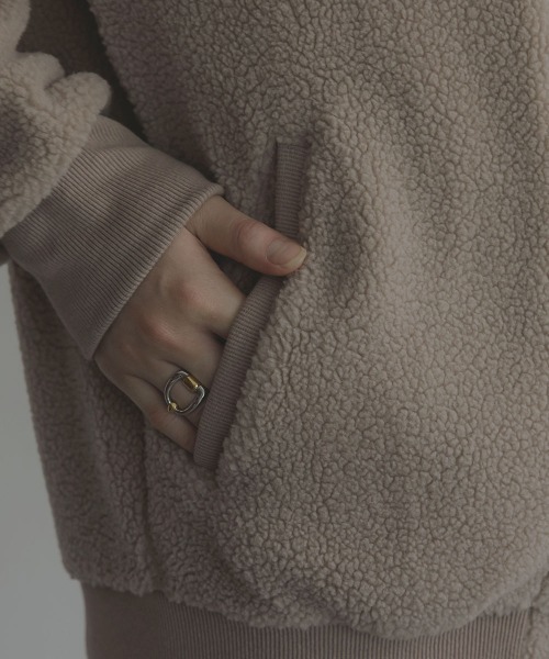 slattgir(スラットジール)の「高身長 ボアブルゾン(トールサイズ)Essenave(カバーオール・レディース・ライトブラウン/チャコール・TM/TLL/TL/T3L)」の18枚目の写真