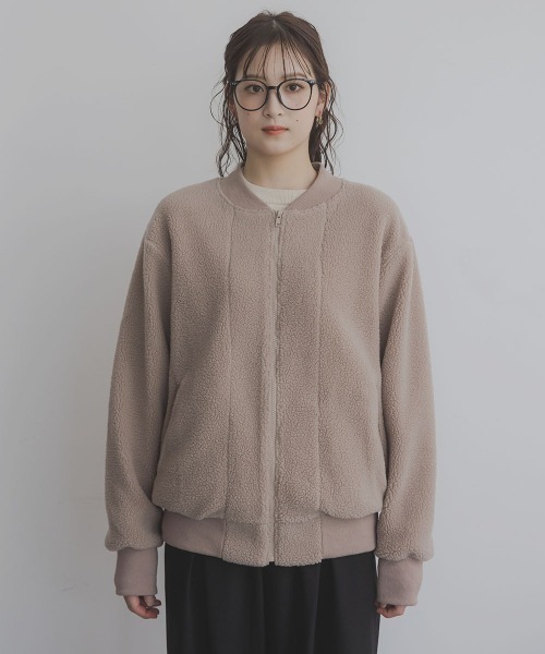 slattgir(スラットジール)の「高身長 ボアブルゾン(トールサイズ)Essenave(カバーオール・レディース・ライトブラウン/チャコール・TM/TLL/TL/T3L)」の22枚目の写真