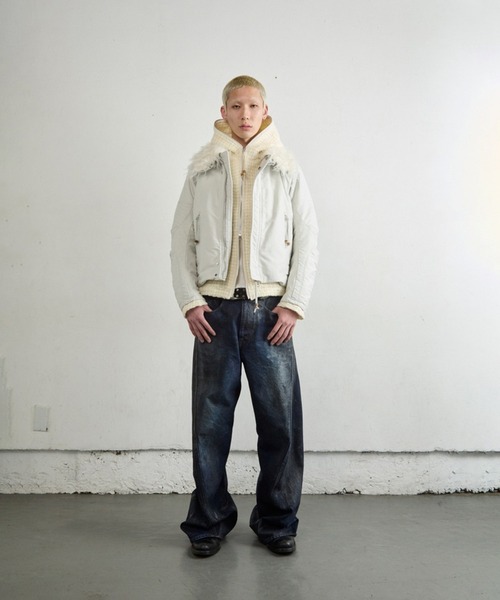 ジャケット・アウター NVRFRGT Padded Shearing Biker Jacket PADDED SHEARING COLLAR BIKER JACKET（ミリタリージャケット