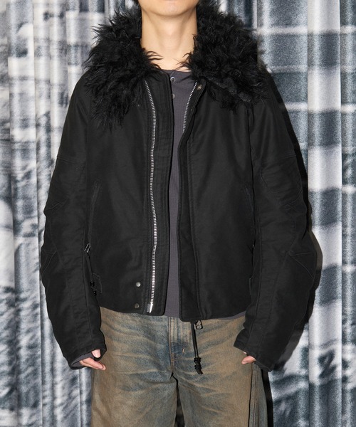 ジャケット・アウター NVRFRGT Padded Shearing Biker Jacket PADDED SHEARING COLLAR BIKER JACKET（ミリタリージャケット