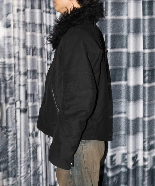 NVRFRGT(ネヴァーフォーゲット)の「PADDED SHEARING COLLAR BIKER JACKET(ミリタリージャケット・メンズ・ホワイト/ブラック・2)」の20枚目の写真