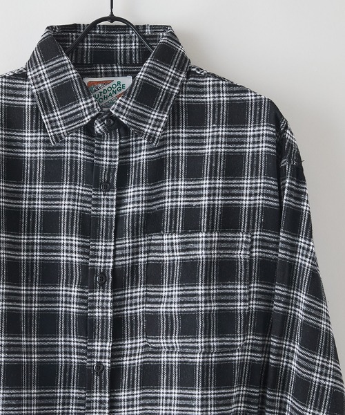 OUTDOOR EXCHANGE（アウトドアエクスチェンジ）の「【OUTDOOR EXCHANGE/アウトドアエクスチェンジ】チェックネルシャツ（シャツ/ブラウス・メンズ・ホワイト/ブラック・MEDIUM/LARGE）」の8枚目の写真