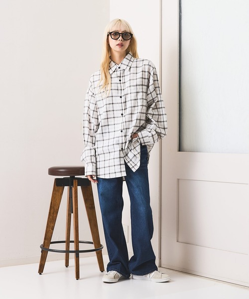 OUTDOOR EXCHANGE（アウトドアエクスチェンジ）の「【OUTDOOR EXCHANGE/アウトドアエクスチェンジ】チェックネルシャツ（シャツ/ブラウス・メンズ・ホワイト/ブラック・MEDIUM/LARGE）」の11枚目の写真