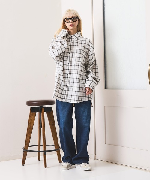 OUTDOOR EXCHANGE（アウトドアエクスチェンジ）の「【OUTDOOR EXCHANGE/アウトドアエクスチェンジ】チェックネルシャツ（シャツ/ブラウス・メンズ・ホワイト/ブラック・MEDIUM/LARGE）」の12枚目の写真