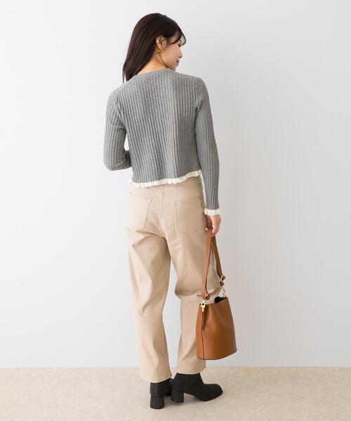 F by ROSSO（エフバイロッソ）の「F by ROSSO　スパンコールフリルリブカーディガン（カーディガン/ボレロ・レディース・ネイビー/ベージュ/グレー・FREE）」の20枚目の写真