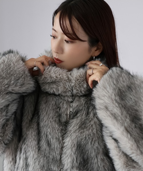 セール】ダブルジップ2WAYミックスファーブルゾン（ブルゾン