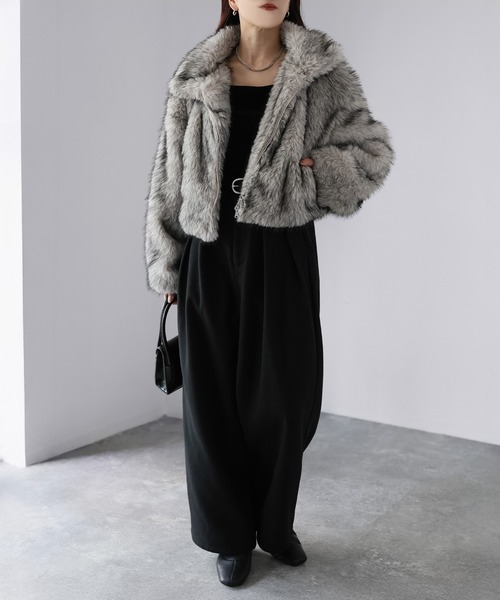 セール】ダブルジップ2WAYミックスファーブルゾン（ブルゾン