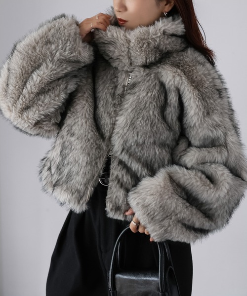 ダブルジップ2WAYミックスファーブルゾン（ブルゾン）｜Riberry