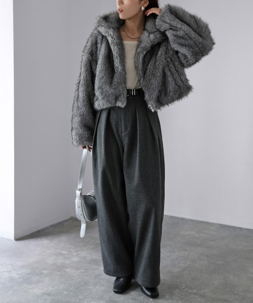 ダブルジップ2WAYミックスファーブルゾン（ブルゾン）｜Riberry