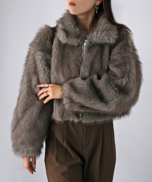 ダブルジップ2WAYミックスファーブルゾン（ブルゾン）｜Riberry