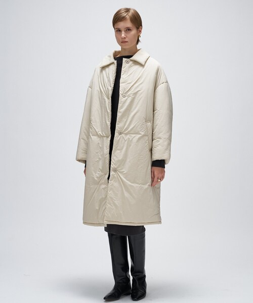 cloenc（クロエンス）の「パディングロングコート（その他アウター・レディース・ナチュラル/ブラック・02/01）」の3枚目の写真