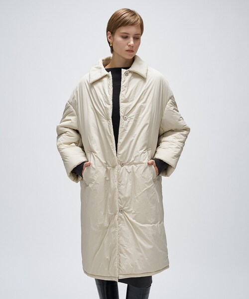 cloenc（クロエンス）の「パディングロングコート（その他アウター・レディース・ナチュラル/ブラック・02/01）」の4枚目の写真