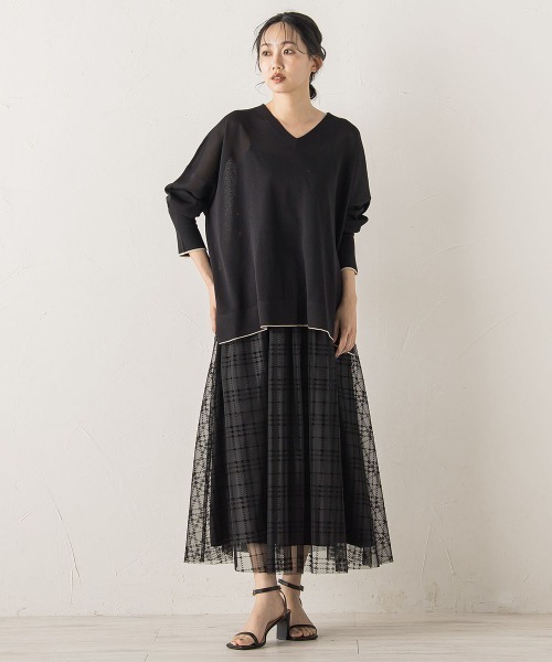 Droite lautreamont（ドロワットロートレアモン）の「フロッキーチェックスカート≪手洗い可能≫（スカート・レディース・ブラウン/ブラック・M）」の20枚目の写真