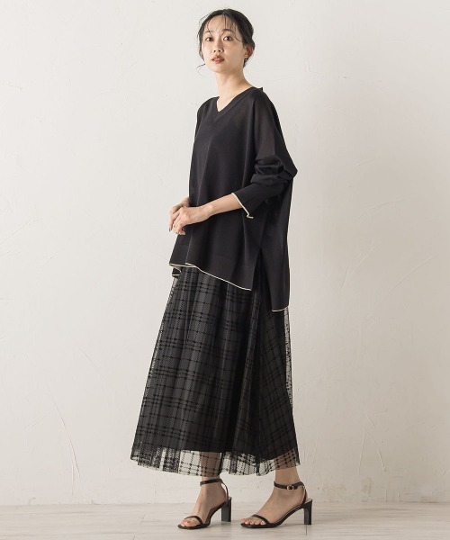 Droite lautreamont（ドロワットロートレアモン）の「フロッキーチェックスカート≪手洗い可能≫（スカート・レディース・ブラウン/ブラック・M）」の21枚目の写真