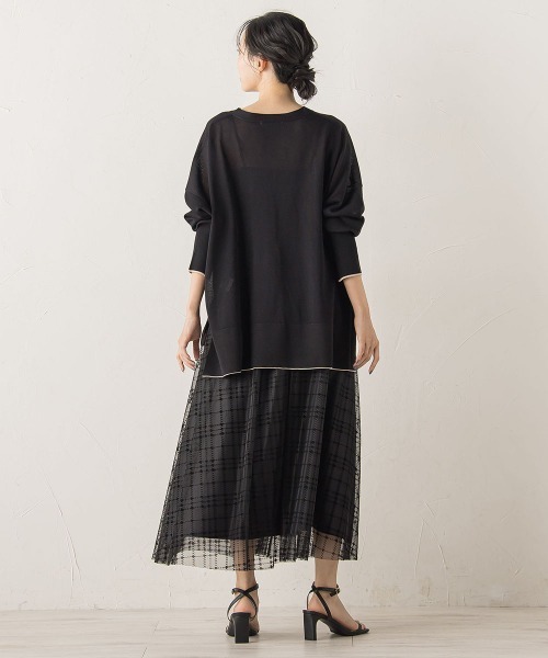 Droite lautreamont（ドロワットロートレアモン）の「フロッキーチェックスカート≪手洗い可能≫（スカート・レディース・ブラウン/ブラック・M）」の4枚目の写真