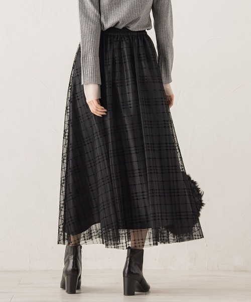 Droite lautreamont（ドロワットロートレアモン）の「フロッキーチェックスカート≪手洗い可能≫（スカート・レディース・ブラウン/ブラック・M）」の19枚目の写真