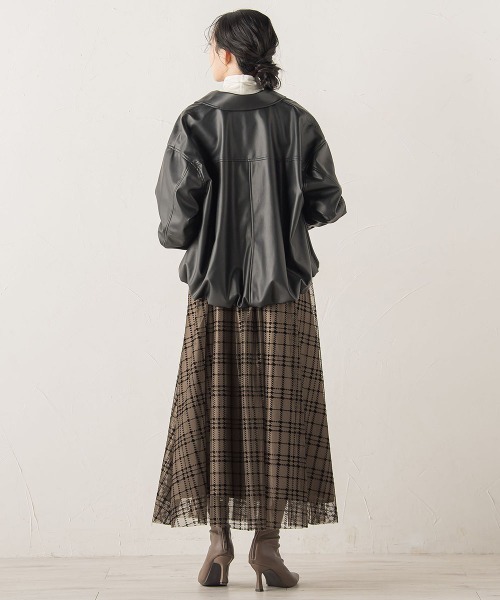 Droite lautreamont（ドロワットロートレアモン）の「フロッキーチェックスカート≪手洗い可能≫（スカート・レディース・ブラウン/ブラック・M）」の16枚目の写真