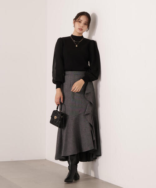 PROPORTION BODY DRESSING(プロポーションボディドレッシング)の「シフォンスリーブニットトップス / 1215270134(ニット/セーター・レディース・ブラック/ブルー/ベージュ・FREE)」の11枚目の写真
