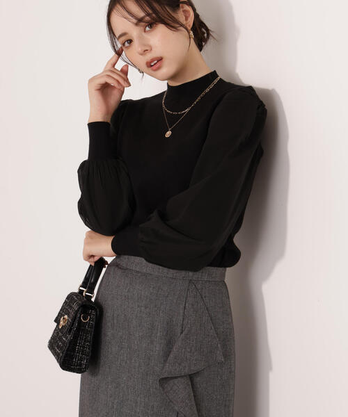 PROPORTION BODY DRESSING(プロポーションボディドレッシング)の「シフォンスリーブニットトップス / 1215270134(ニット/セーター・レディース・ブラック/ブルー/ベージュ・FREE)」の12枚目の写真